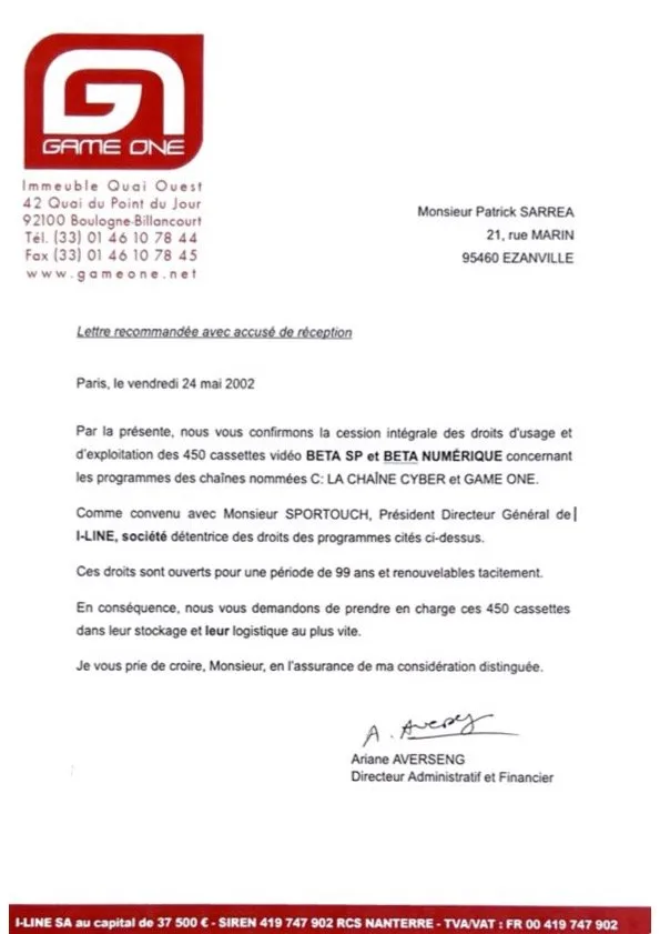 cessions droits cdirect gameone sarrea